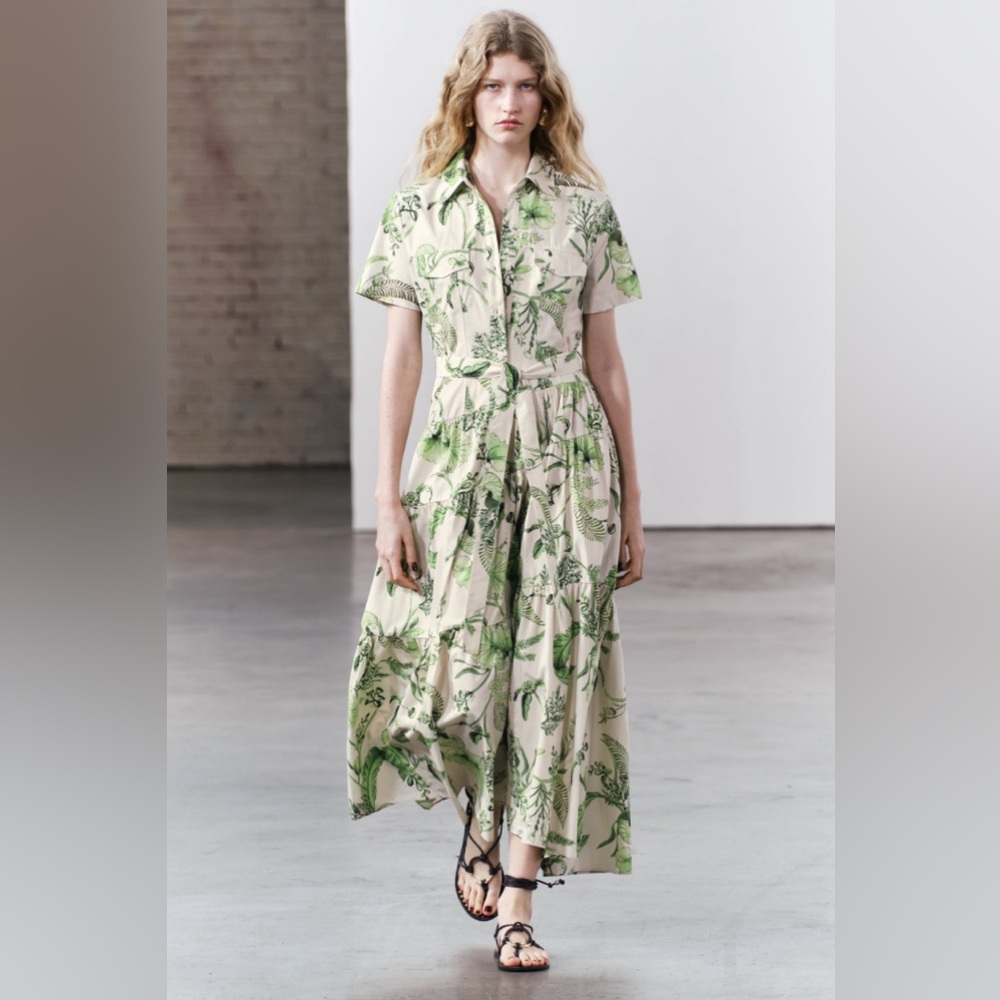 Zara  Printed Shirt Dress ZW Collection. New with Tags.